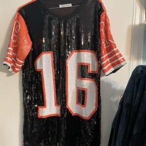 Ladies Football sequin jersey size Medium NWOT